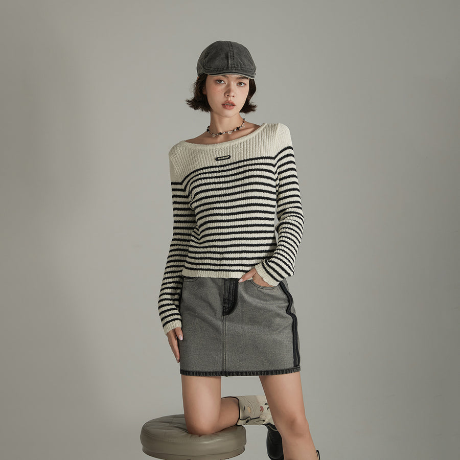 CHUU Simple Stripe Knit Sweater