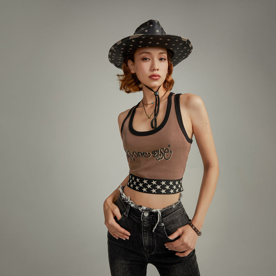 CHUU Star Color Sleeveless Crop Top