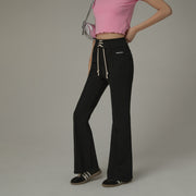 Lace Up Semi Bootcut Casual Pants