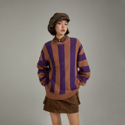 Vintage Color Scheme Stripe Knit Sweater