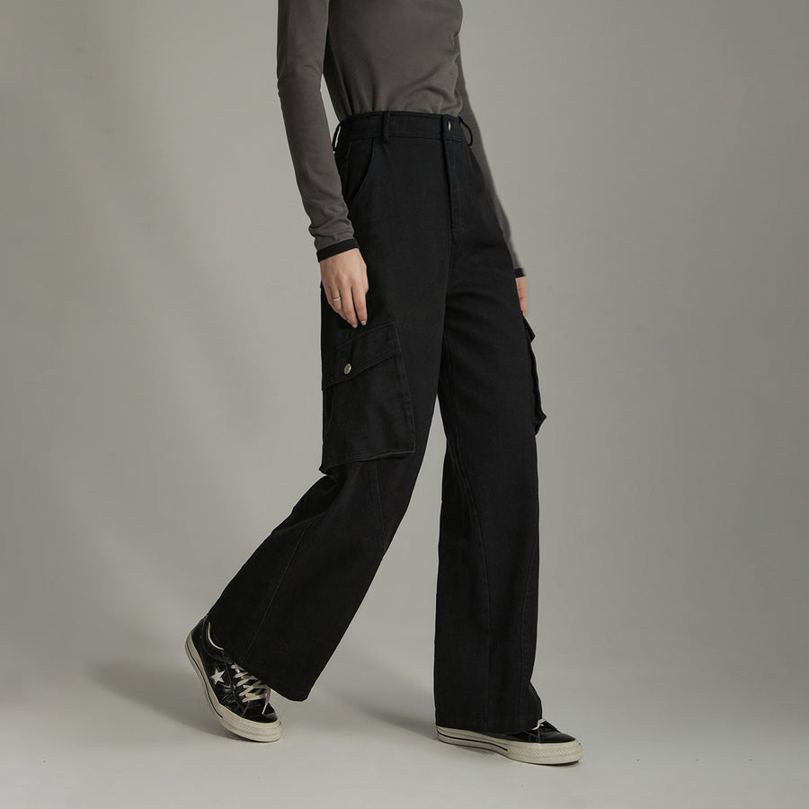 CHUU Color Pocket Wide Casual Pants