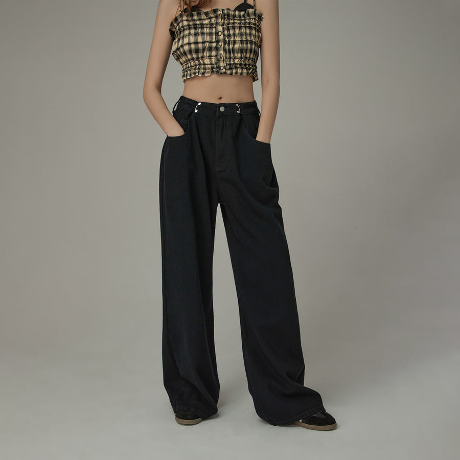 CHUU Summer Adjustable High Waist Wide Leg Pants