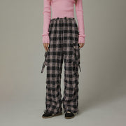 Color Pocket Check Pants