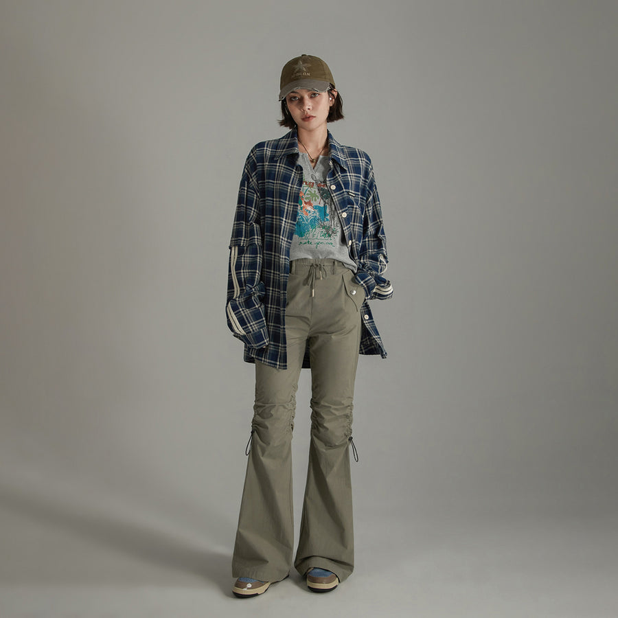 CHUU String Shirring Bootcut Cargo Style Pants