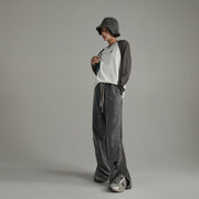 Ankle Slit Bootcut Jogger Pants