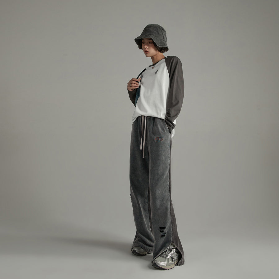 CHUU Ankle Slit Bootcut Jogger Pants