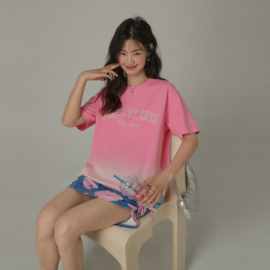 CHUU Printed Gradient Short Sleeve T-Shirt