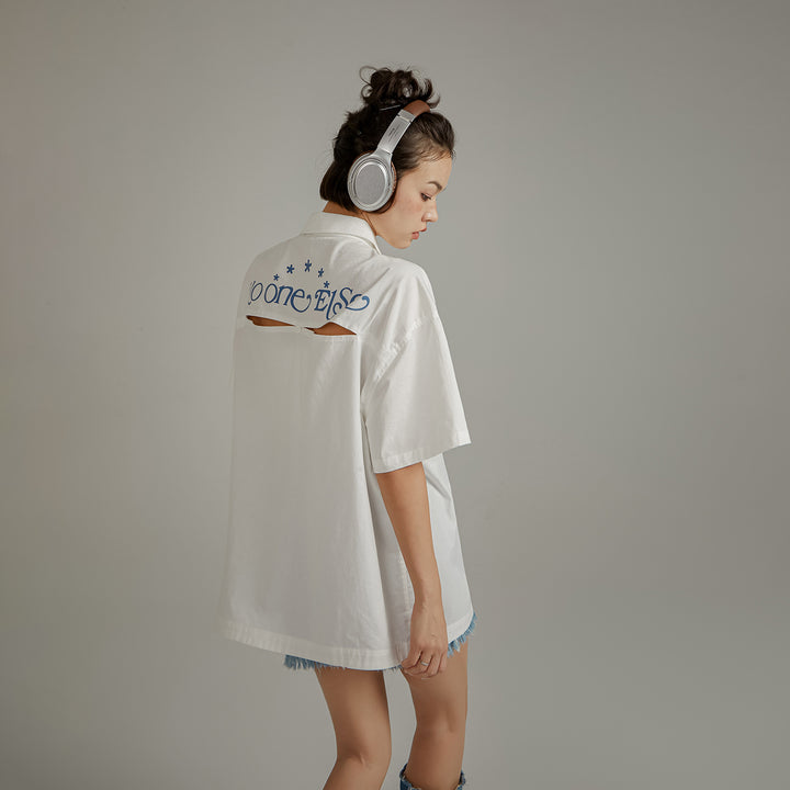 Noe Back Lettering Loose Fitting Shirt