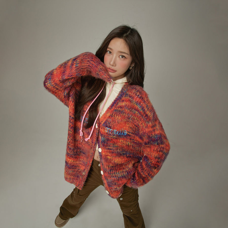 CHUU Rainbow Button Knit Cardigan