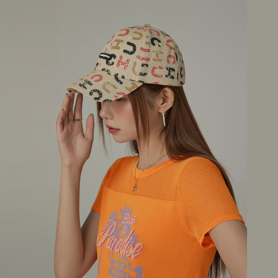 CHUU Colorful Chuu Lettering Pattern Ball Cap