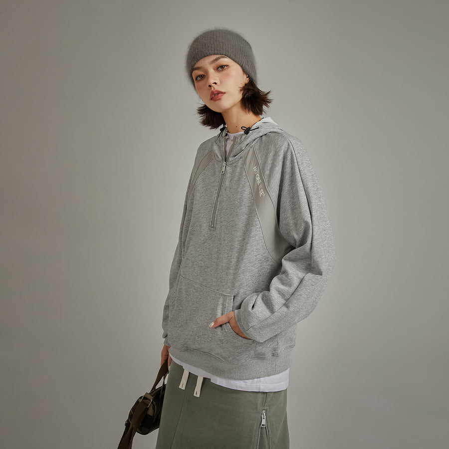 CHUU Half Zip-Up Boxy Hoodie