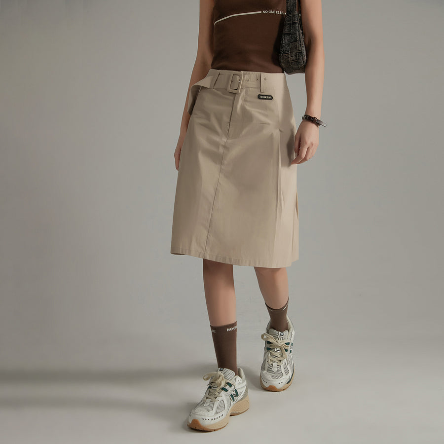 CHUU A-Line Belt Mini Skirt