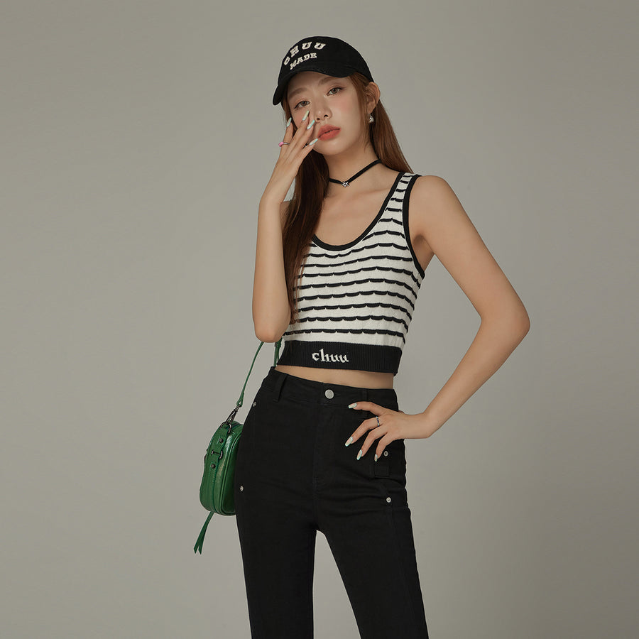 CHUU Logo Band Color Scheme Sleeveless Crop Top