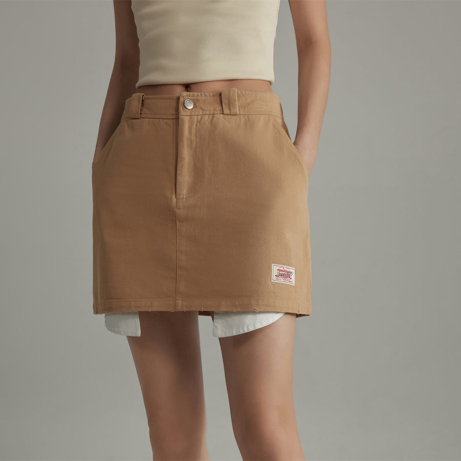 CHUU Exposed Pockets A-Line Mini Skirt