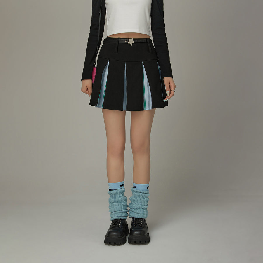 CHUU Color Scheme Pleated Skirt