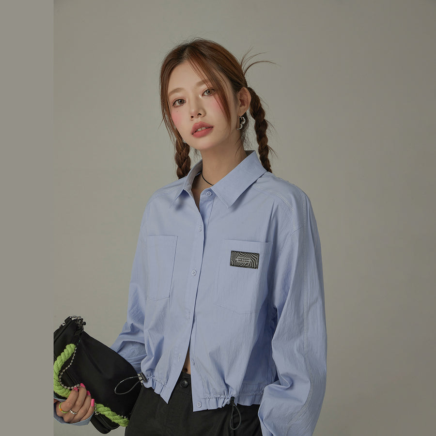 CHUU Drawstring Pocket Classic Shirt