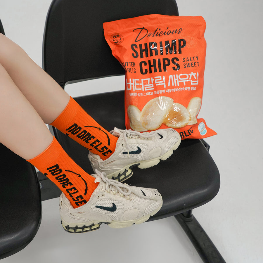 CHUU Circle Logo Ribbed Calf Socks