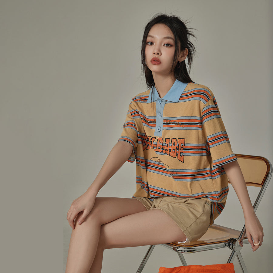 CHUU Multi-Color Chuu Babe Striped T-Shirt