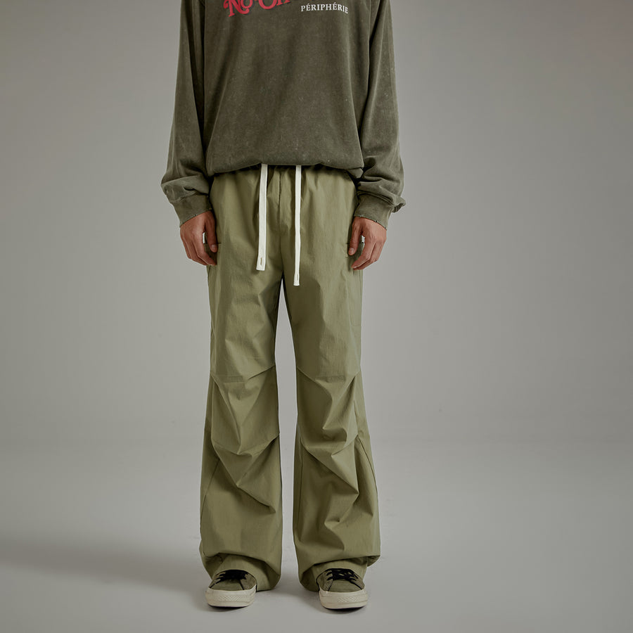 CHUU Solid Color Drawstring Casual Cargo Pants