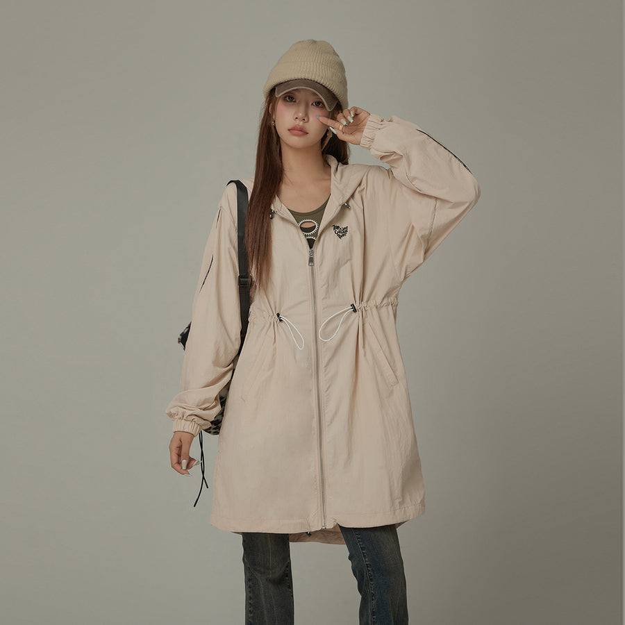 CHUU Basic Cinched String Hooded Jacket