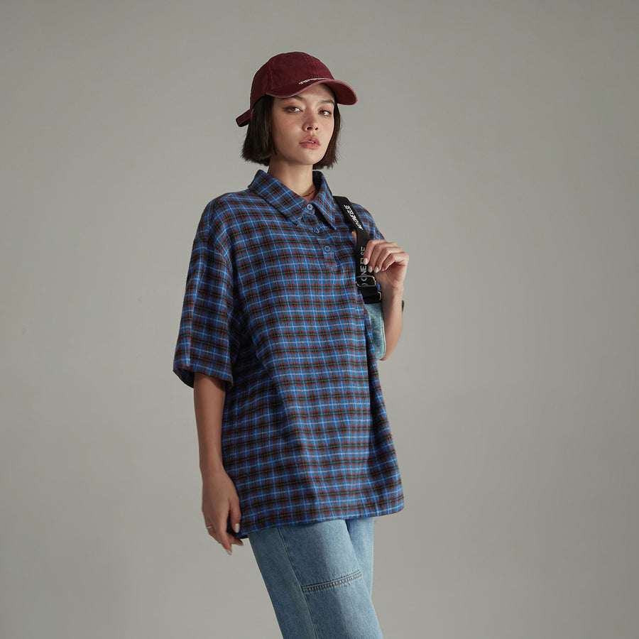 CHUU Retro Checked Loose Fit Shirt