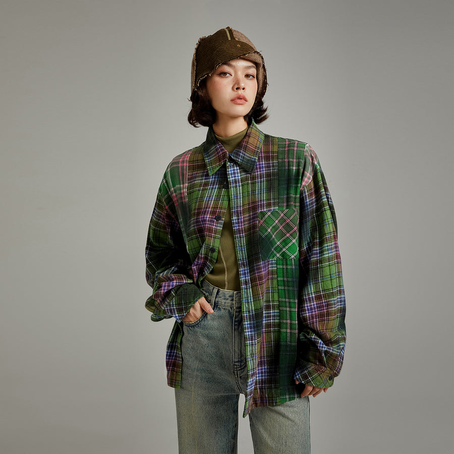 CHUU Printed Check Shirt