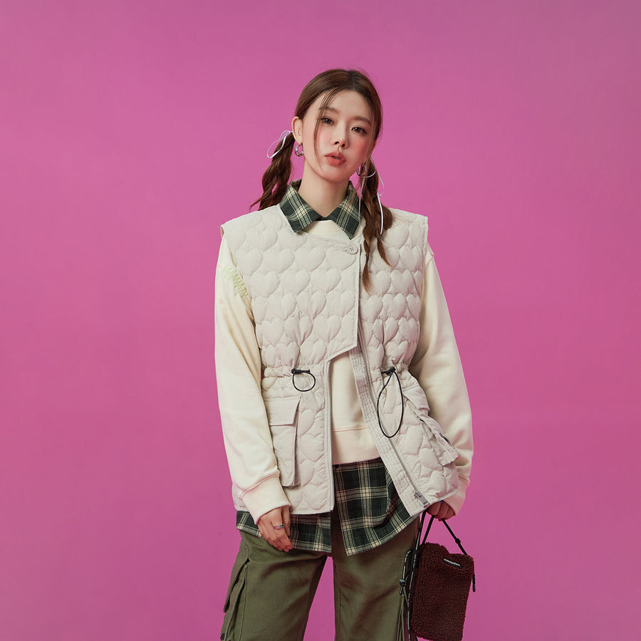 CHUU Heart Quilted Padded Vest