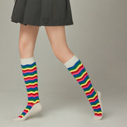 Rainbow Wave Knee Socks