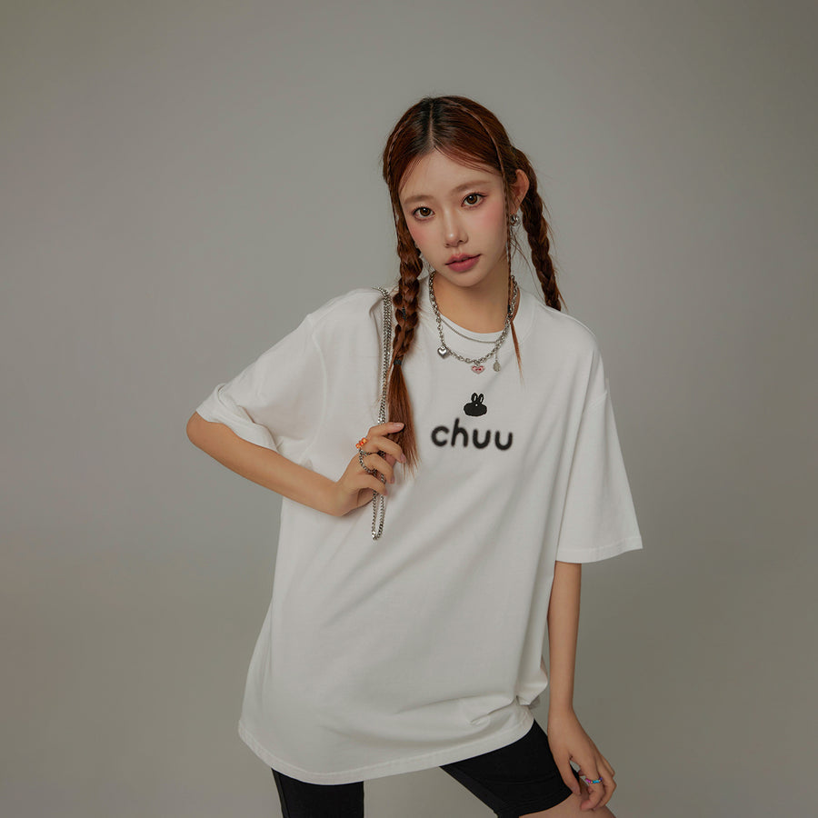 CHUU Chuu Lettering Basic Loose-Fitting T-Shirt