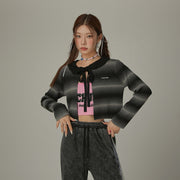 Color Combination Ribbon Cardigan