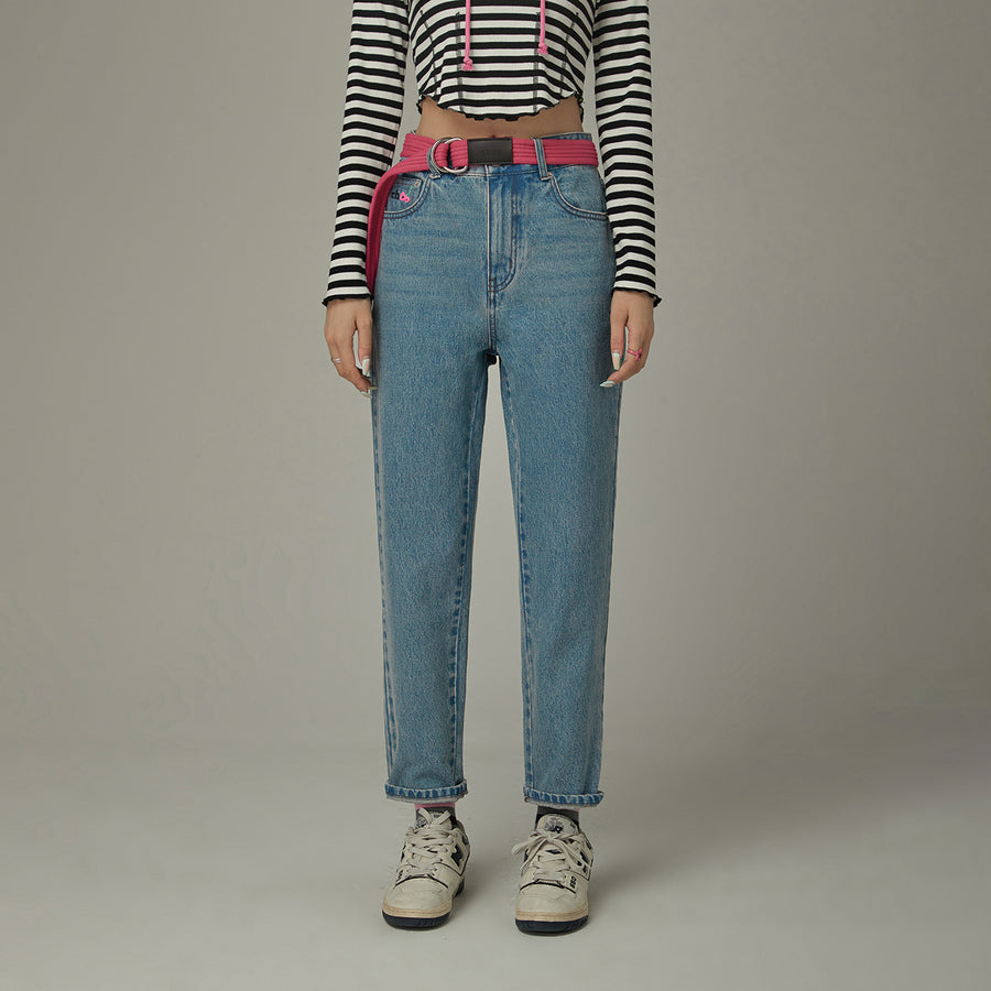 CHUU Logo Embroidered Denim Jeans