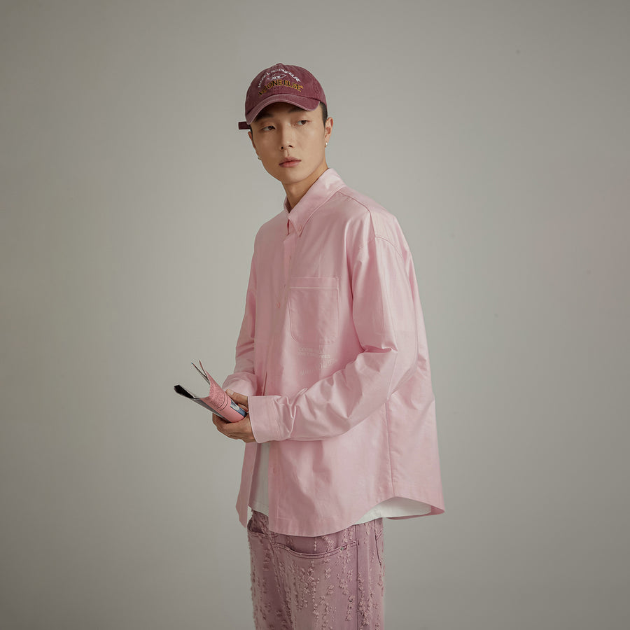 CHUU Pocket Embroidered Long Sleeve Shirt