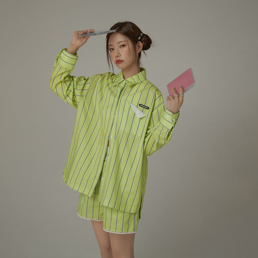 CHUU Striped Loose Fit Long Sleeve Shirt