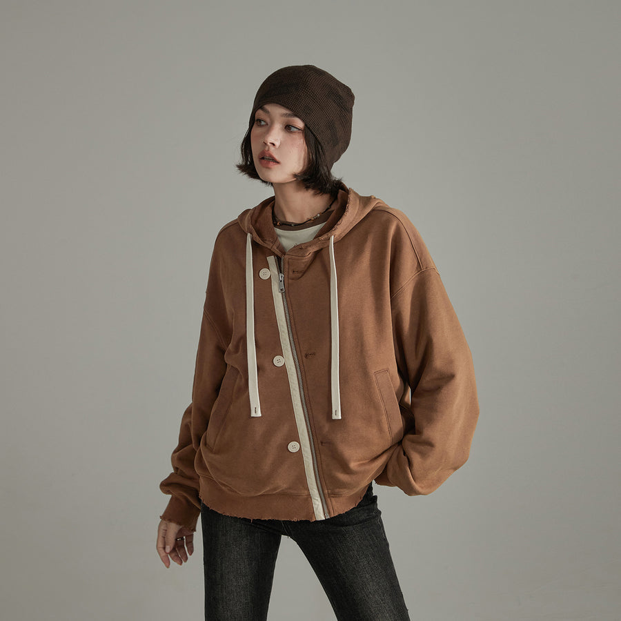 CHUU Two-Way Loose Fit Hooded Zip-Up