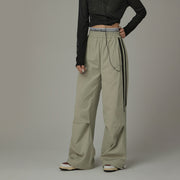 Logo Banding Wide Casual Pants