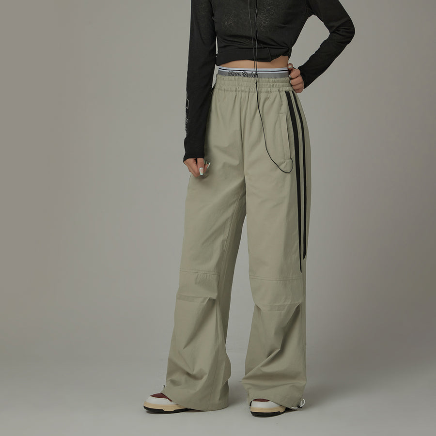 CHUU Logo Banding Wide Casual Pants