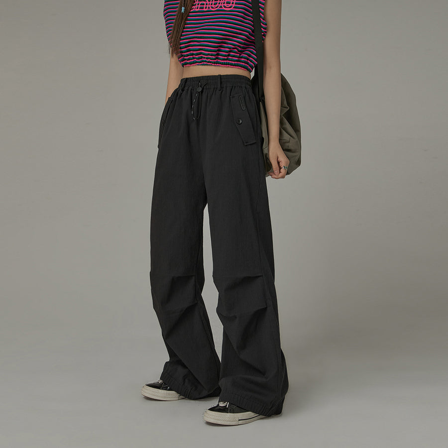 CHUU Casual High Waist Drawstring Wide Pants