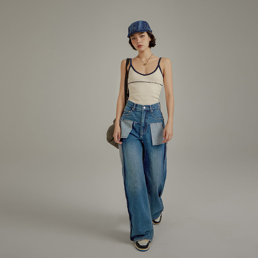 CHUU Point Pock Baggy Denim Jeans