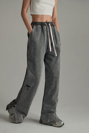 Ankle Slit Bootcut Jogger Pants