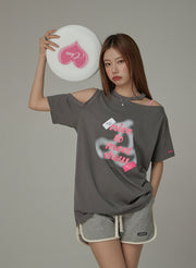 Nice To Meet Chuu Off-The-Shoulder Cherry T-Shirt