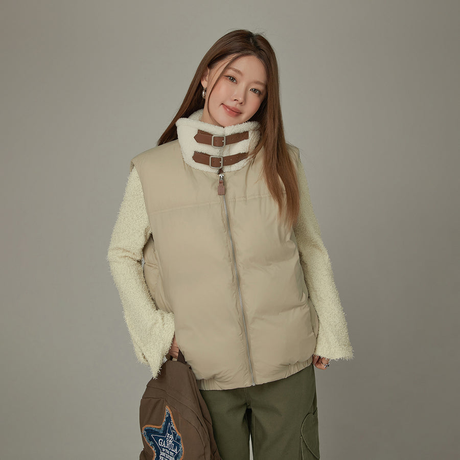 CHUU High Neck Collar Padded Vest