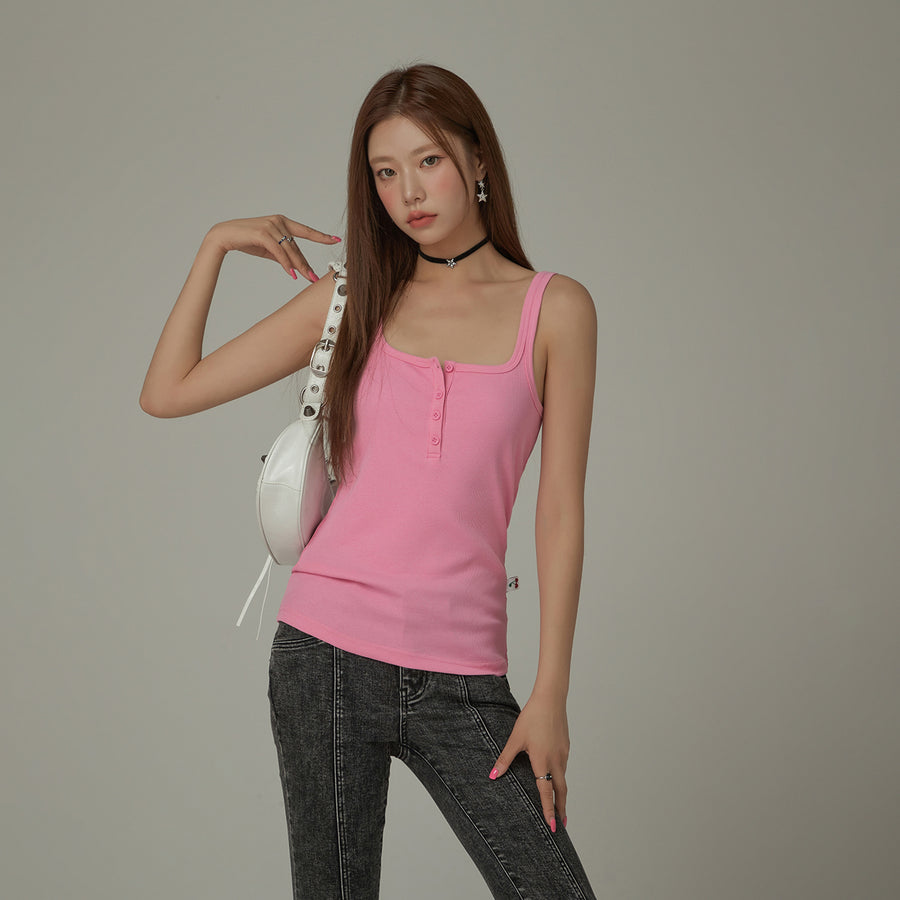 CHUU Color Button Sleeveless Tank Top