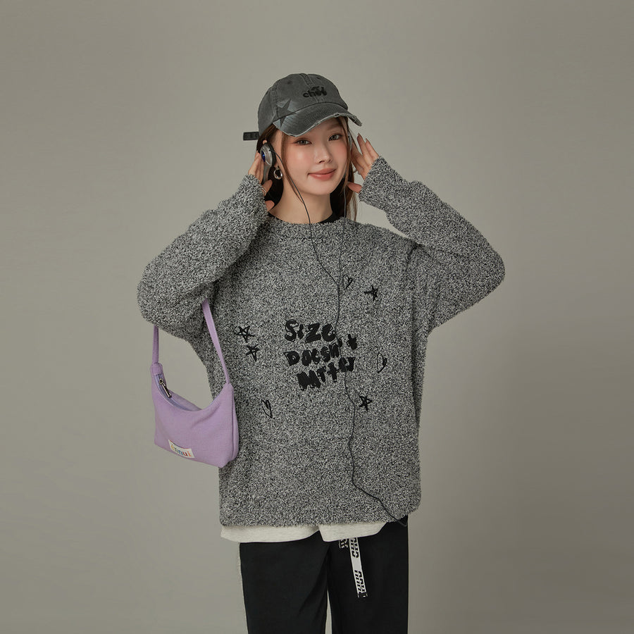 CHUU Size Doesnt Matter Knit Stars Sweater