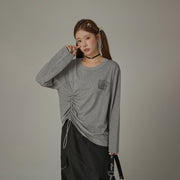 Drawstring Loosefit Long Sleeve T-Shirt