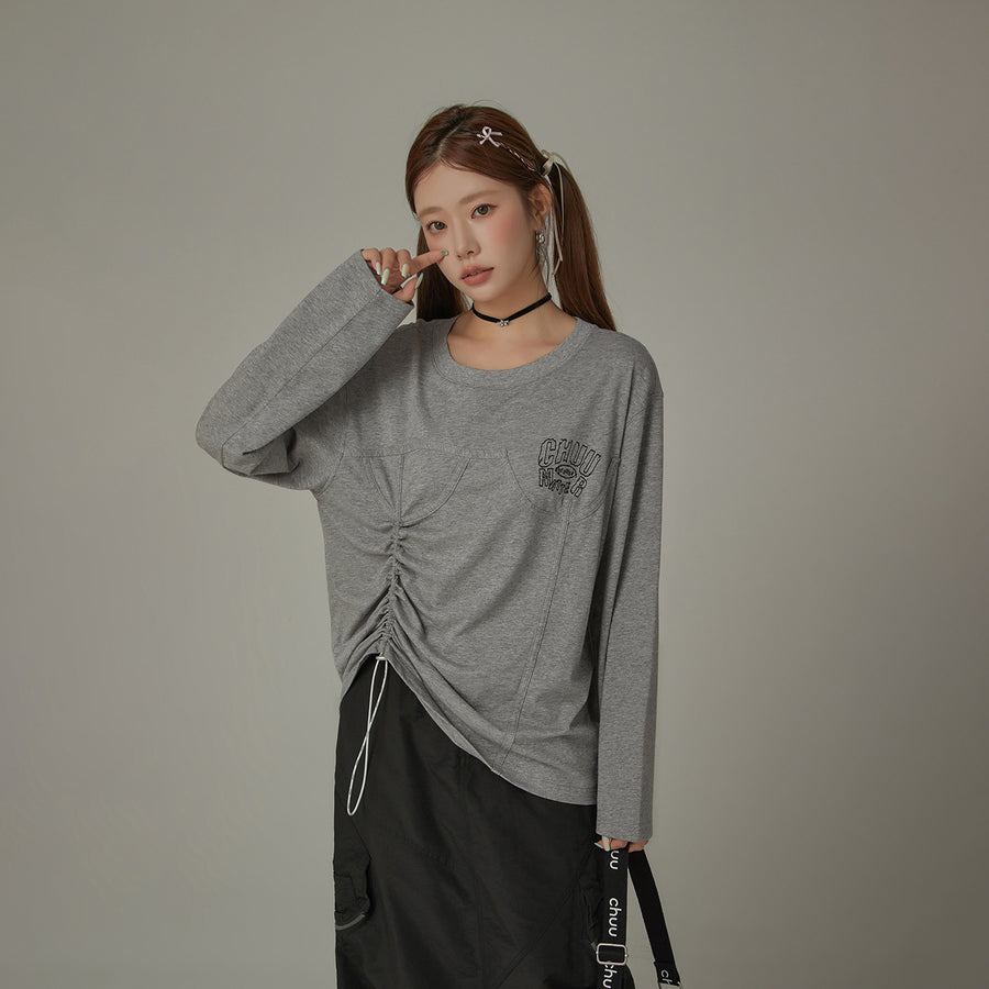 CHUU Drawstring Loosefit Long Sleeve T-Shirt