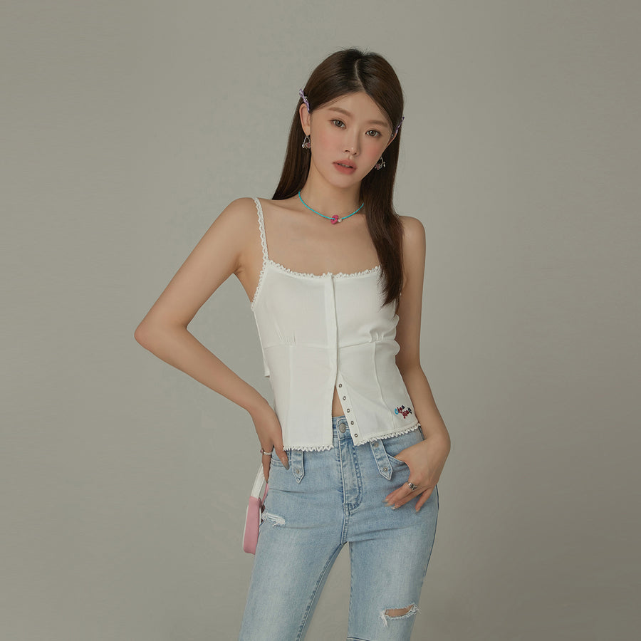 CHUU Embroidery Lace Sleeveless Top