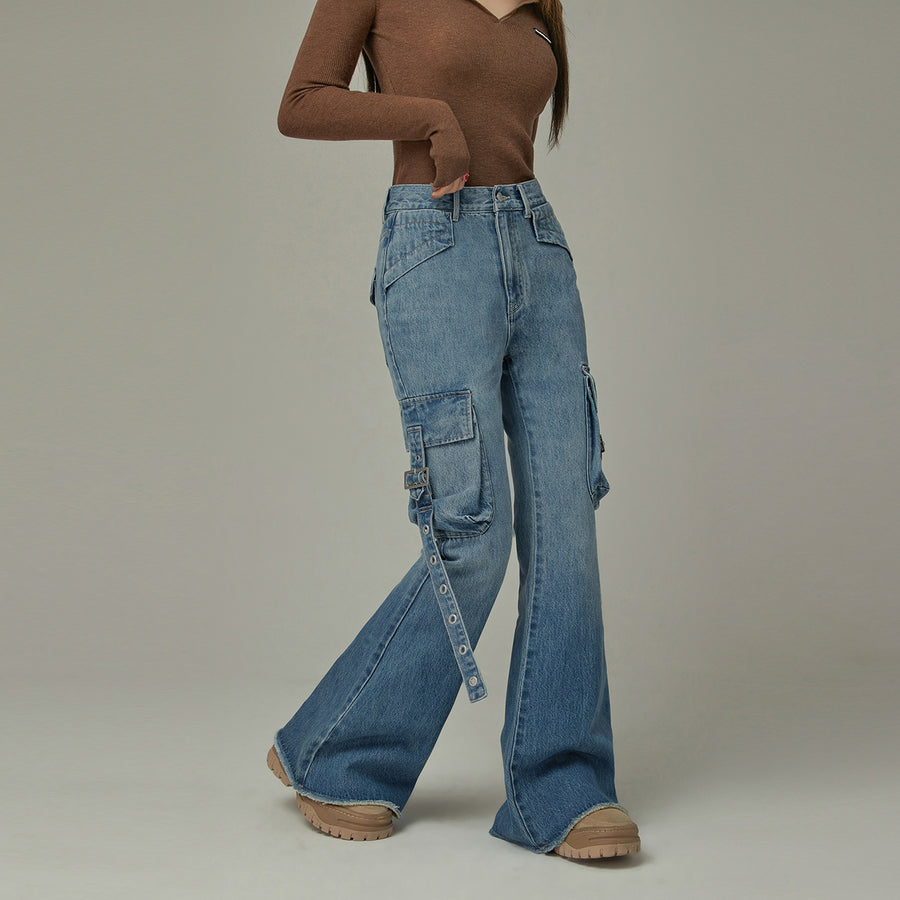 CHUU Pocket Bootcut Denim Jeans