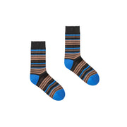 Noe Lettering Colorblocked Striped Socks