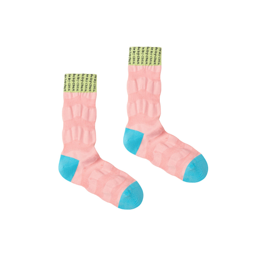 CHUU Logo Colorful Macaron High Socks