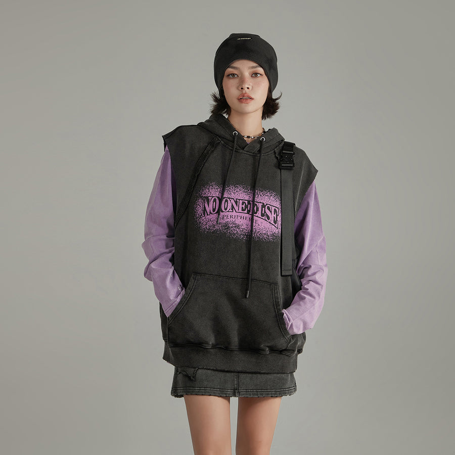 CHUU Logo Loose Fit Hooded Vest